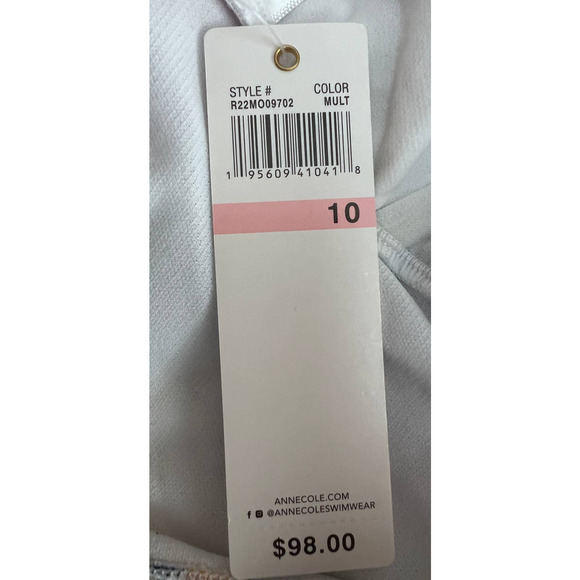 Anne Cole Swimsuit Size 10 Tropical Floral Print Front Cutout One Piece NWT - Picture 7 of 10